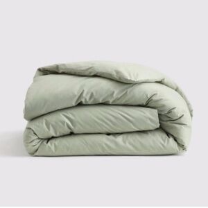 NWOT Quince Classic Organic Cotton Percale King Duvet Cover in Sage